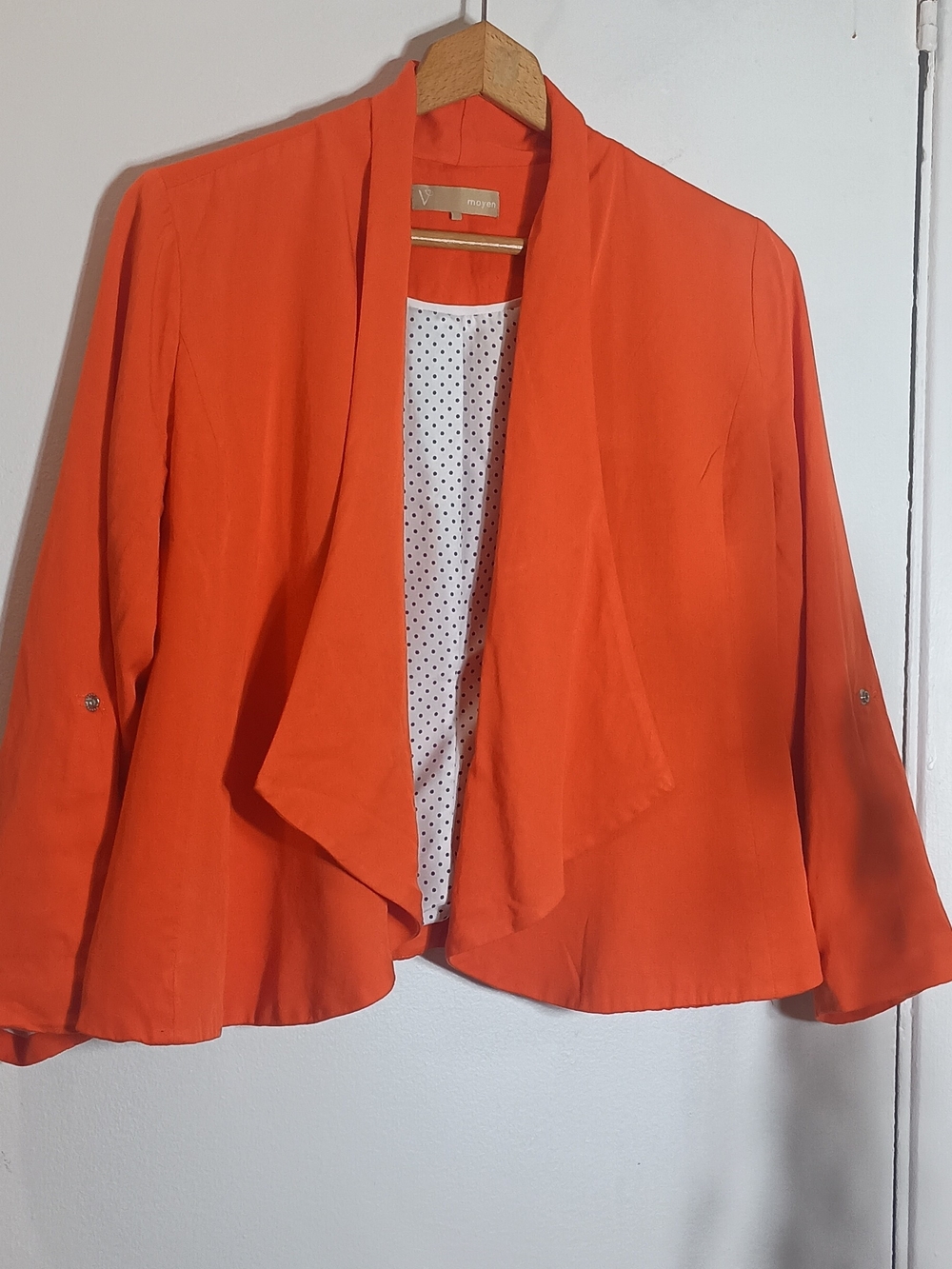 Cartonnier Vibrant Orange Open-Front Draped Blazer